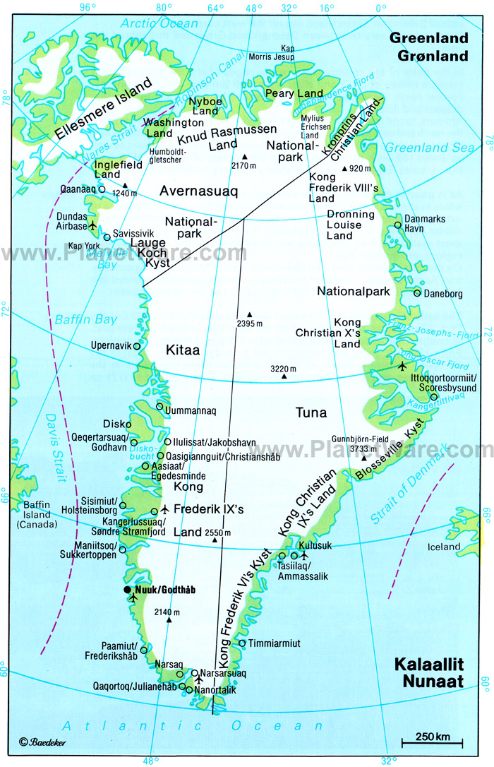 greenland cities map